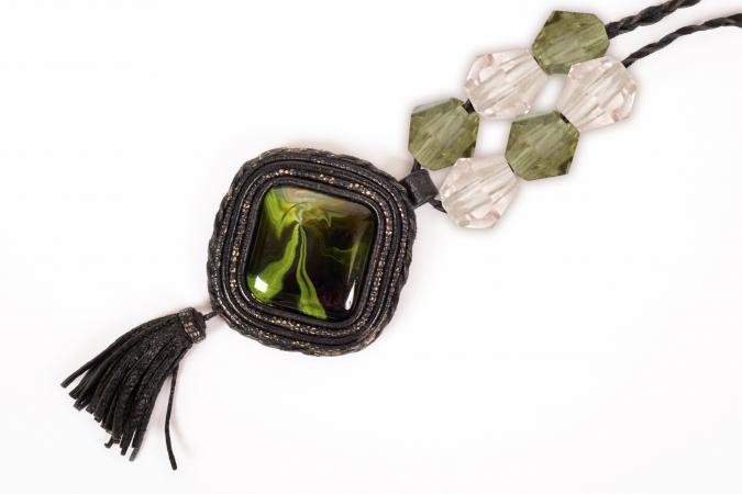 Use leather cord to make your own necklace.