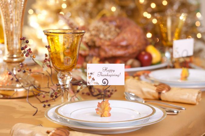 Thanksgiving place card on plate