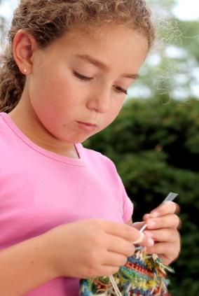 girl knitting