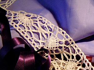 Using ribbon for crochet headbands.