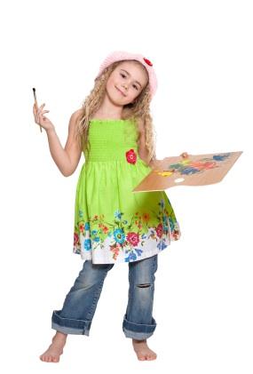 little girl painting