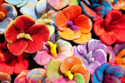 wool felt flowers