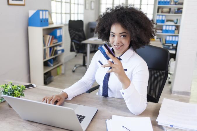 Woman with credit card