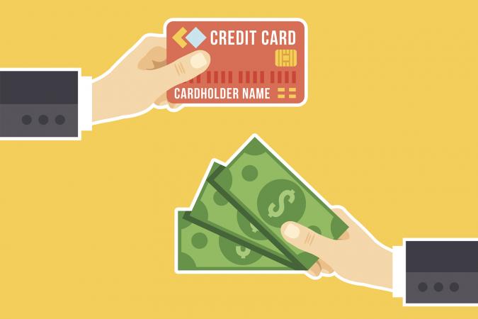 credit card and cash