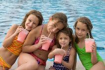 Girls with smoothies