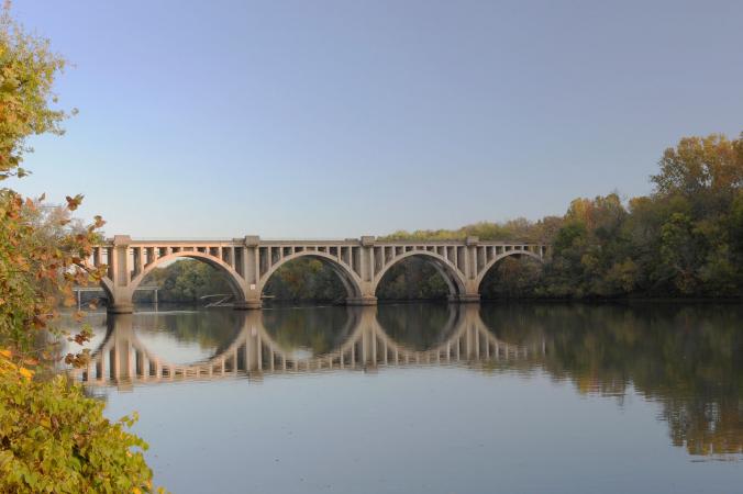 Bridge over river in Fredericksburg, Virginia