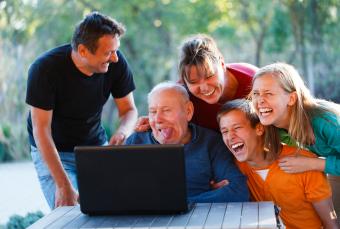 laughing with silly grandpa