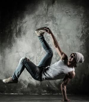 Man doing breakdancing movements