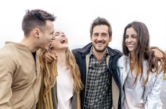 group of friends hanging out