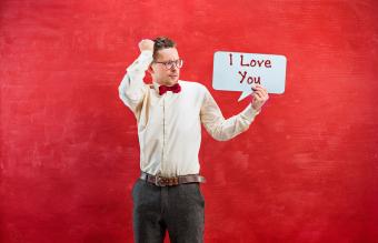 Man with I Love You sign