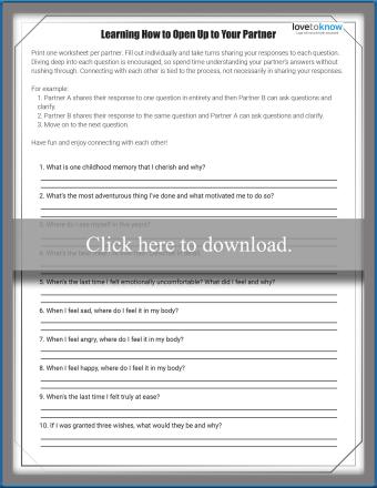 Free Relationship Worksheets for Couples | LoveToKnow