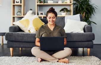 woman using a laptop