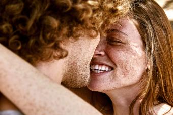 Happy young couple hugging 