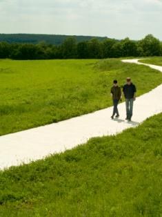 couple walking together on a date