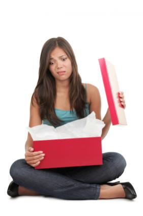 Woman disappointed by present