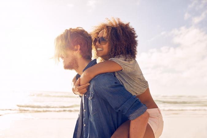 Young couple on beach