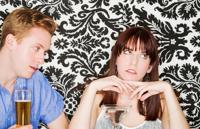 Couple at bar counter