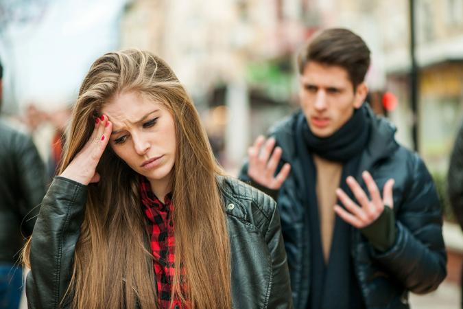 Angry man yelling at his girlfriend