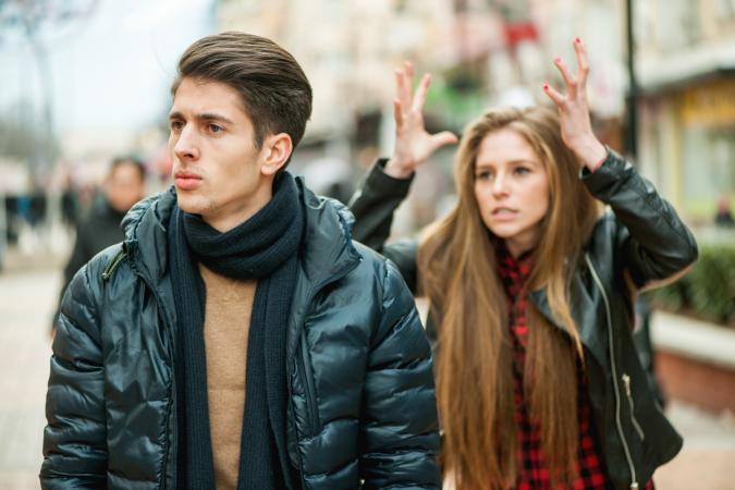 Woman frustrated with a man