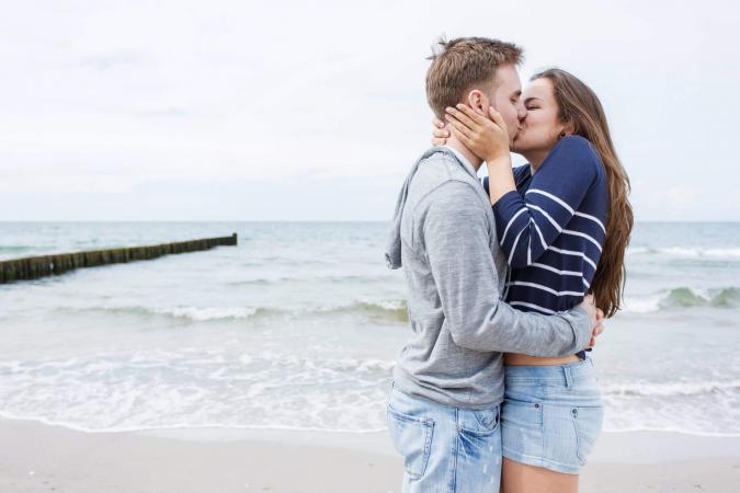 Young kissing couple