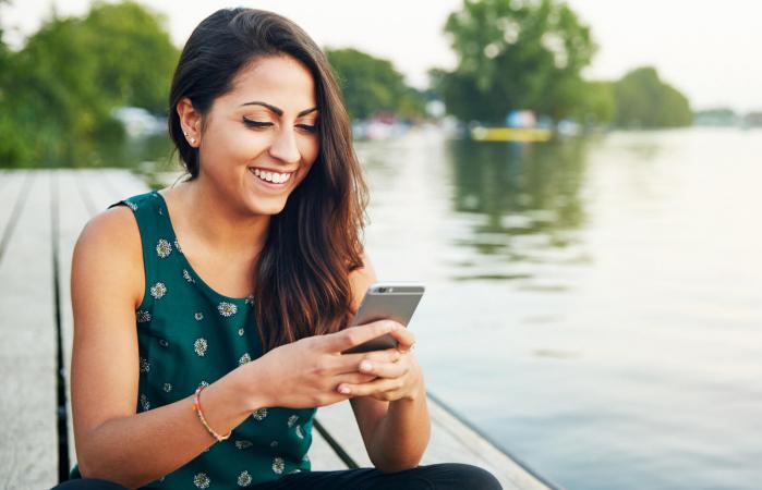Young woman with smartphone