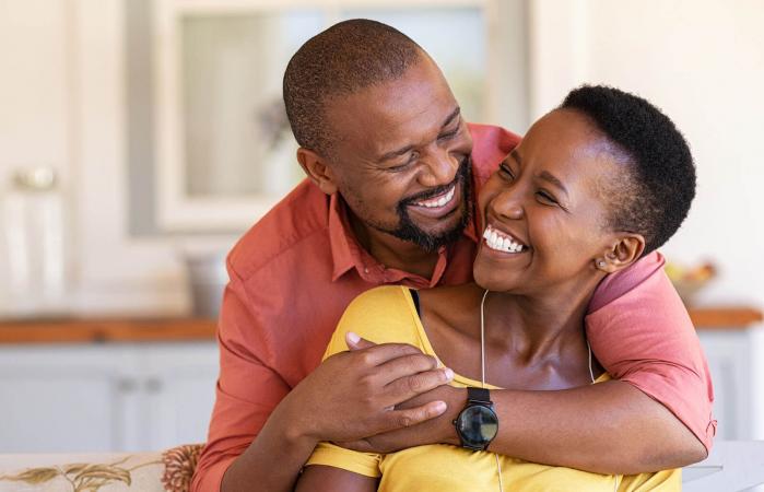 couple in love laughing