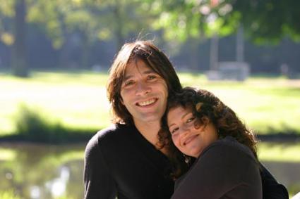 Couple hugging