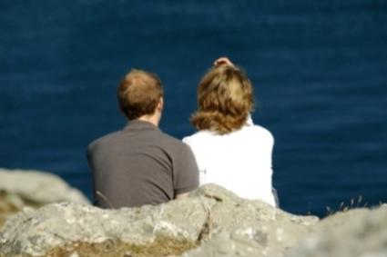 couple at a lake