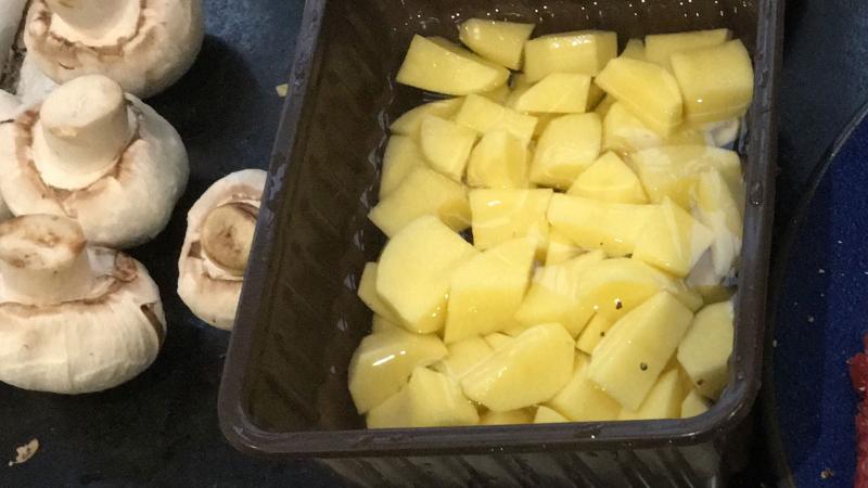potatoes and mushrooms