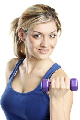 Woman with weights