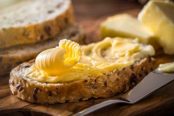 Slice of bread with butter curl 