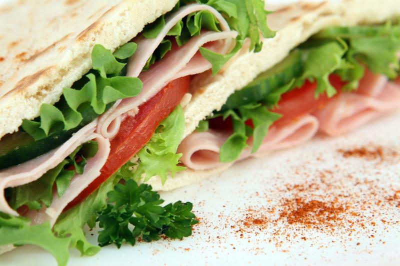 Ham wrap sandwich