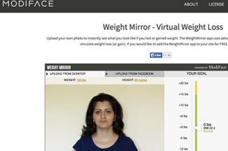 Screenshot of Modiface Weight Mirror