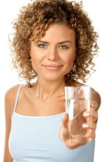 woman with glass