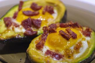 Eggs baked in avocado