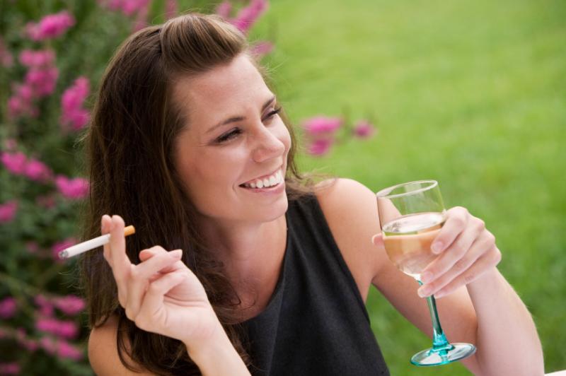 smoking and drinking