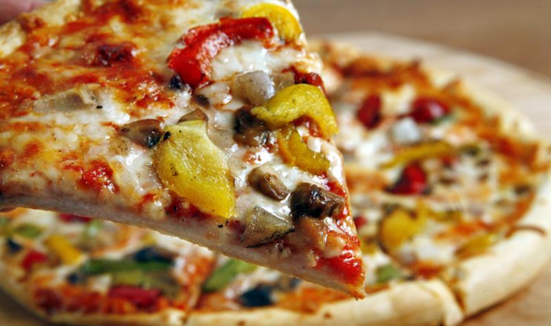 Cheese and veggie pizza