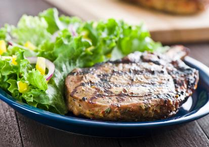Pork chop and salad