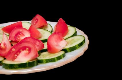 cucumbers and tomatoes