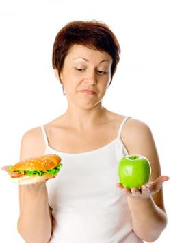 Woman choosing food to eat