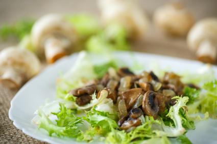 mushrooms on salad
