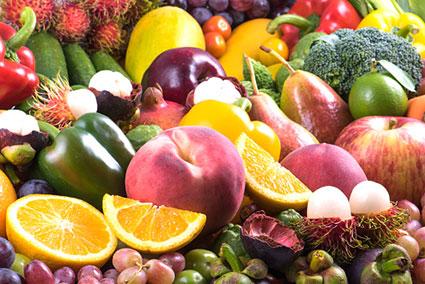 Colorful fruits and vegetables