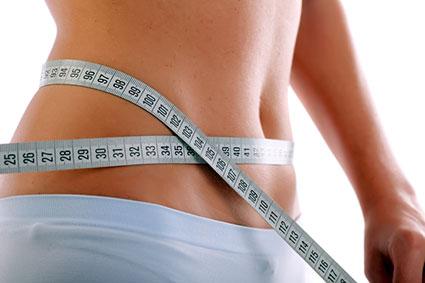 Closeup of measuring waist