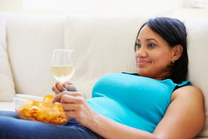 woman eating chips