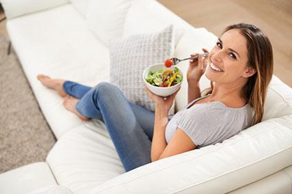 Woman eating a healthy salad