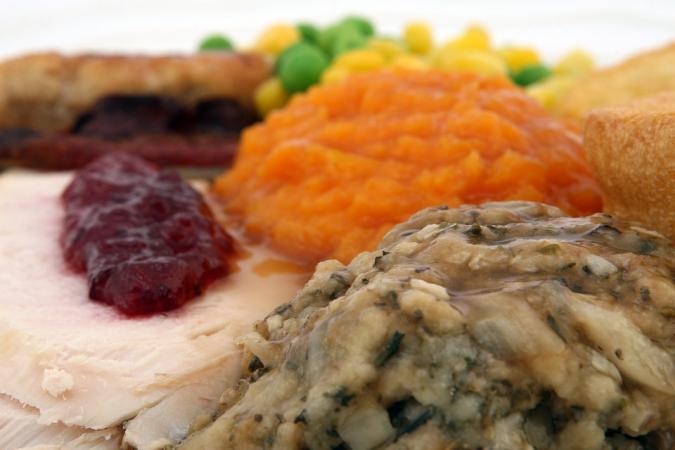 A typical Thanksgiving plate