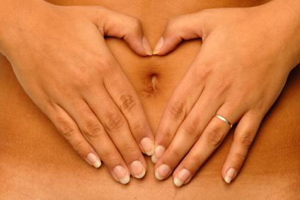 hands on stomach