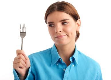 Woman with Fork