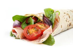 vegetable filled tortilla