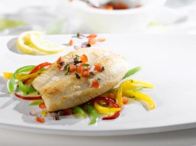 Halibut and peppers